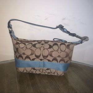 Coach Monogram Trim Mini Baguette Purse